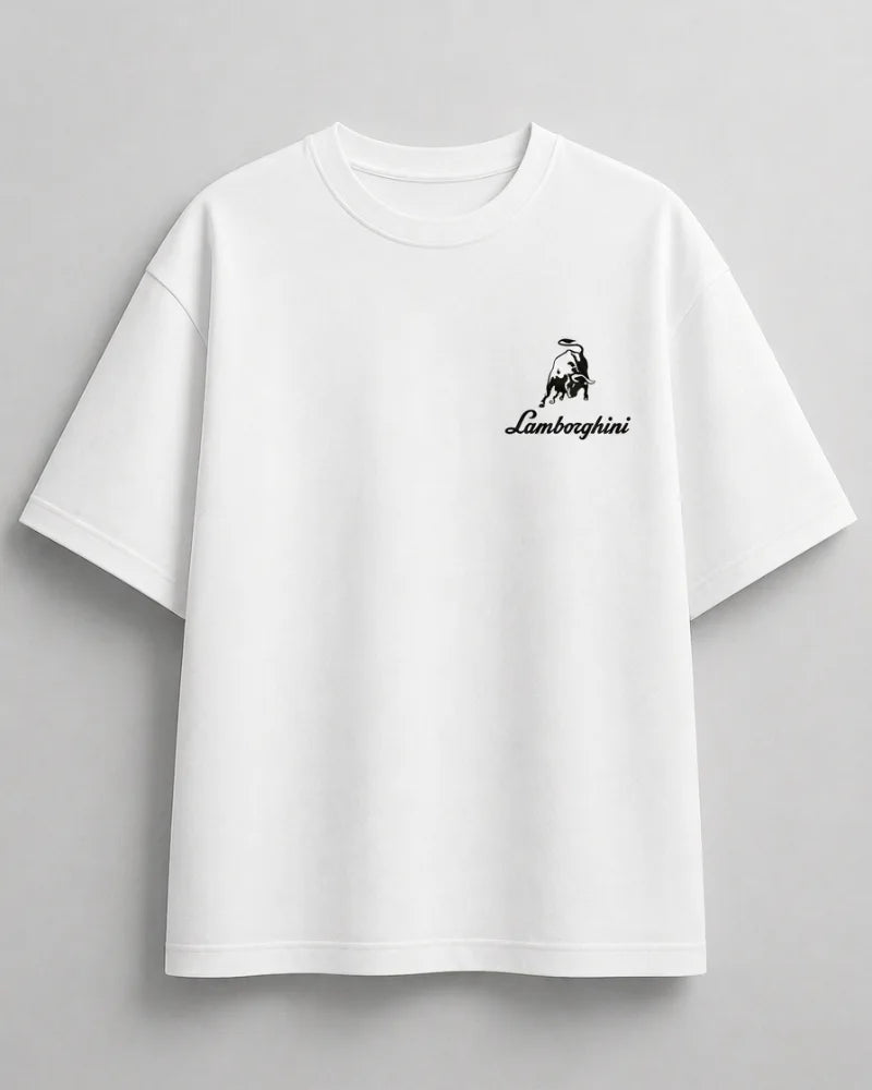 Need Money for Lamborghini Huracan dreamer oversized white graphic T-shirt