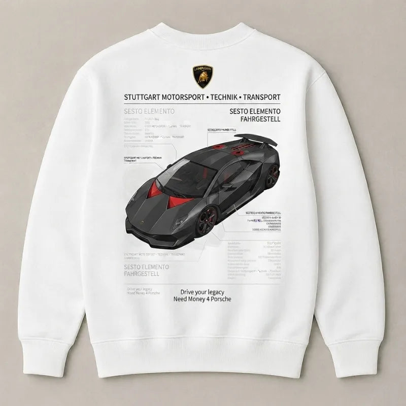 Lamborghini weekend drive oversized sweatshirt for men