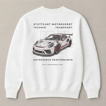 White Lamborghini oversized graphic sweatshirt for men