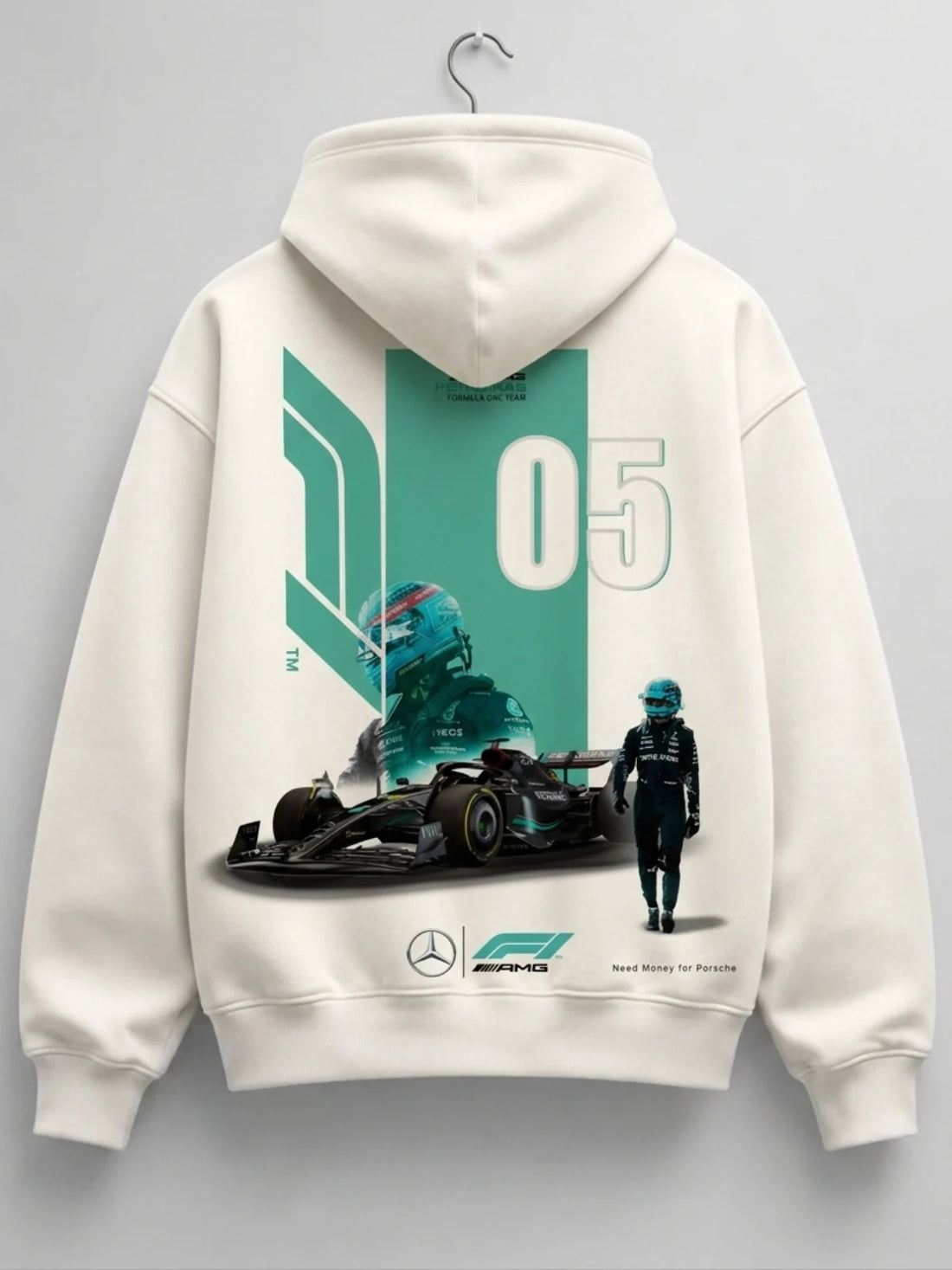 Need Money for Mercedes-Benz AMG Edition hoodie close up AMG style logo detail print