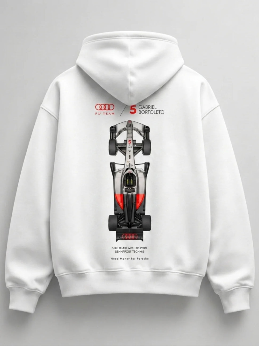 Need Money for Mercedes-Benz AMG inspired classic hoodie front view premium streetwear automotive style
