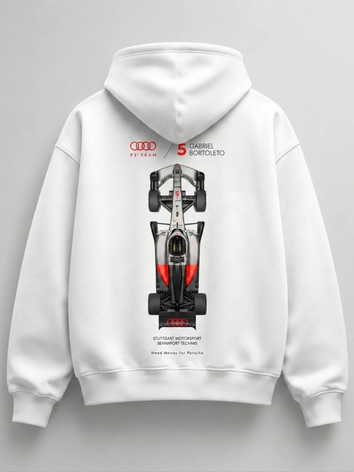 Need Money for Mercedes-Benz AMG inspired classic hoodie front view premium streetwear automotive style