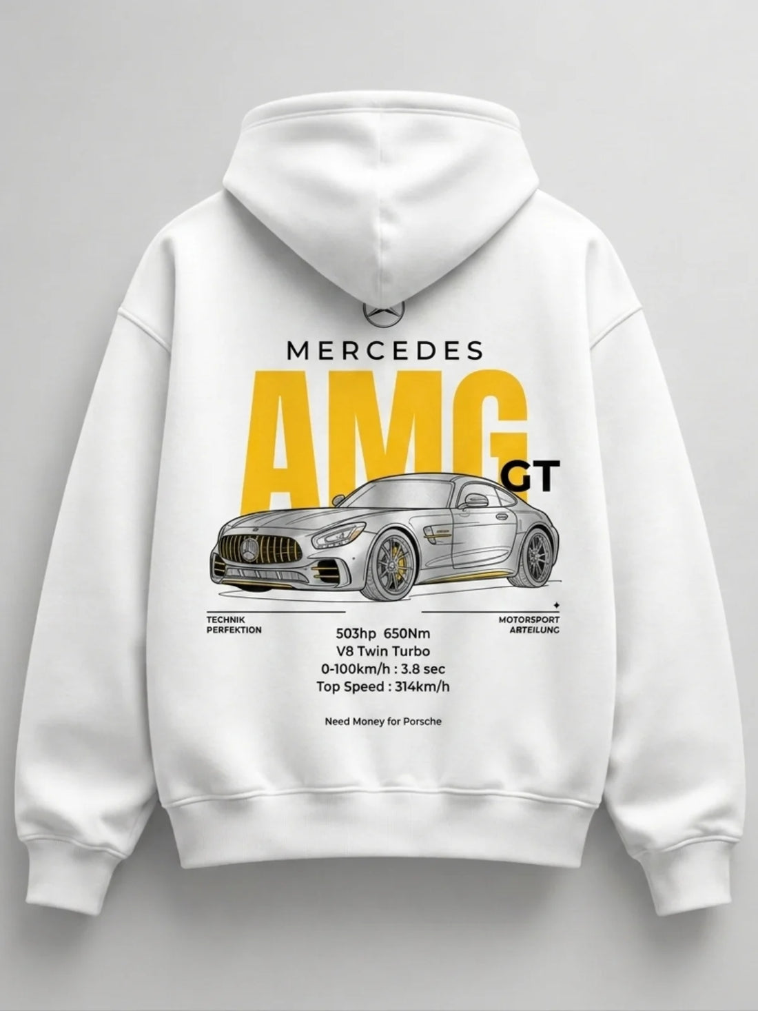 Need Money for Mercedes-Benz classic pullover hoodie black color casual urban fashion wear