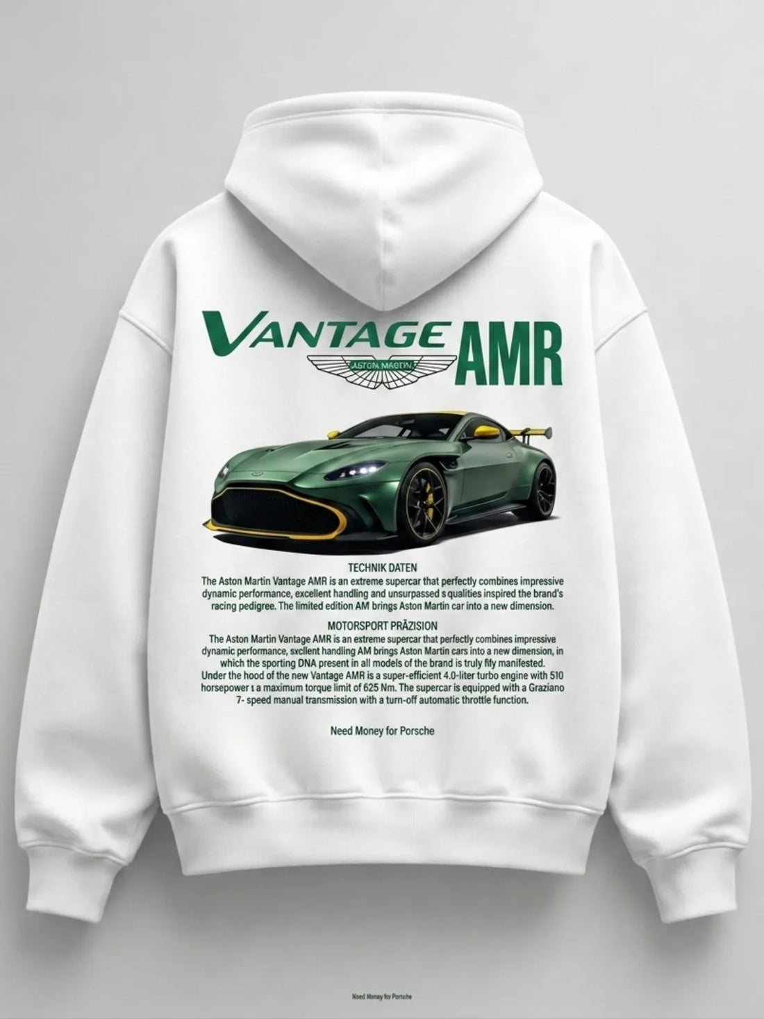 Need Money for Mercedes-Benz classic pullover hoodie front view premium streetwear style