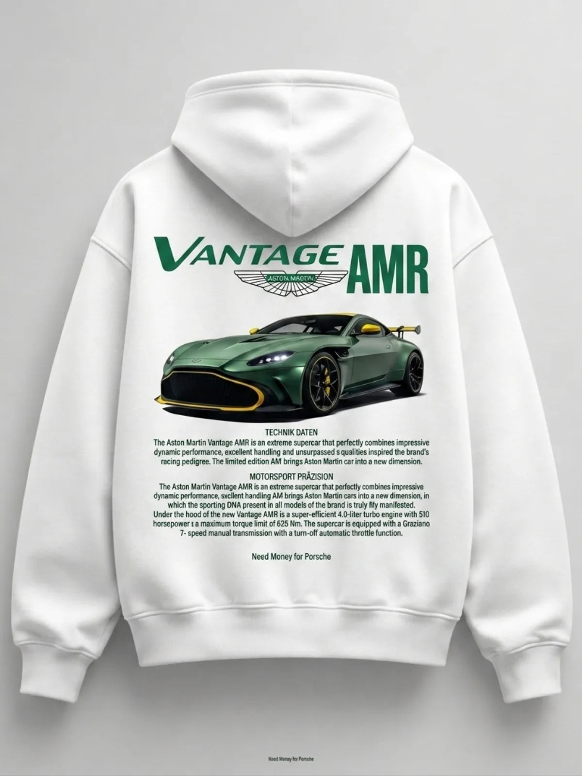 Need Money for Mercedes-Benz classic pullover hoodie front view premium streetwear style
