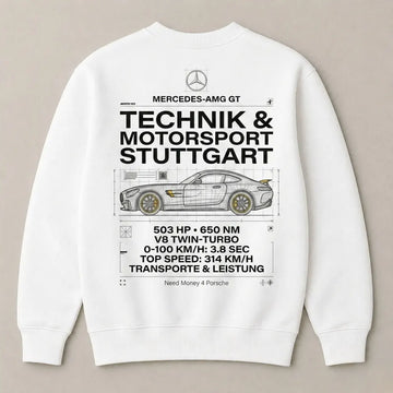 Need Money for Mercedes-Benz trendy streetwear graphic sweatshirt