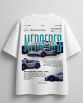 White graphic t-shirt with Need Money for Benz Mercedes design