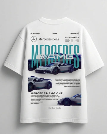 White graphic t-shirt with Need Money for Benz Mercedes design