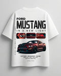 Need Money for Mustang white oversized t-shirt front view