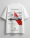 White oversized graphic tee with Ford Mustang muscle car design
