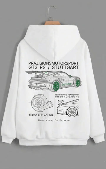 Need Money for Porsche 911 Dream Garage hoodie back print bold dream garage graphic design
