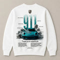 Automotive graphic crewneck sweatshirt inspired by Porsche 911