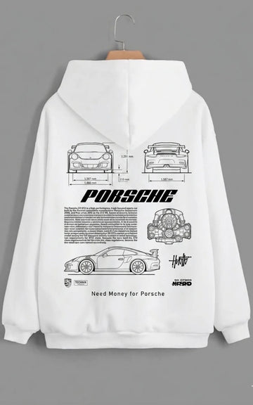 Need Money for Porsche 911 Icon Series hoodie black color modern luxury streetwear look