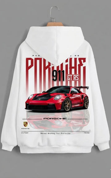 Need Money for Porsche 911 Icon Series hoodie front view premium automotive streetwear style