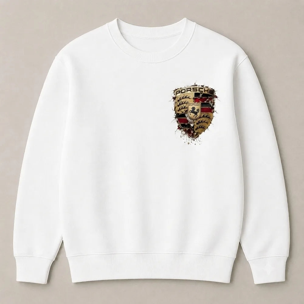 Need Money for Porsche 911 fashion oversized white sweatshirt