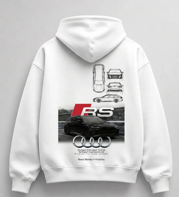 Need Money for Porsche Audi classic pullover hoodie front view premium streetwear style