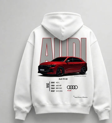 Need Money for Porsche Audi classic pullover hoodie white color clean modern fashion style