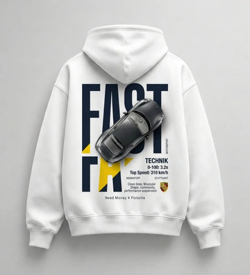 Need Money for Porsche Audi hustle oversized hoodie lifestyle casual urban automotive outfit