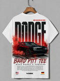 Need Money for Porsche Dodge muscle car graphic Brad Pitt tee front view modern streetwear style