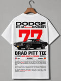 Need Money for Porsche Dodge muscle streetwear Brad Pitt tee front view bold automotive fashion style