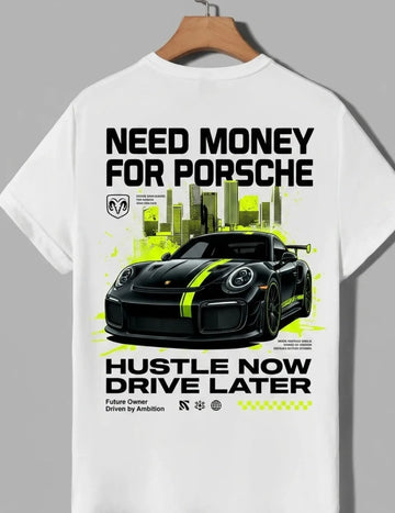 Need Money for Porsche Dodge muscle streetwear Brad Pitt tee oversized fit relaxed streetwear outfit