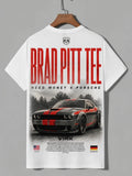 Need Money for Porsche Dodge racing inspired graphic T-shirt side angle trendy apparel fit