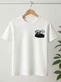 Need Money for Porsche Dodge racing inspired graphic T-shirt white color clean modern style