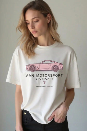 Need Money for Porsche white t-shirt luxury car enthusiast streetwear 2026