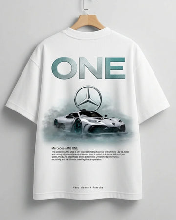 White Mercedes-Benz oversized cotton t-shirt with graphic print