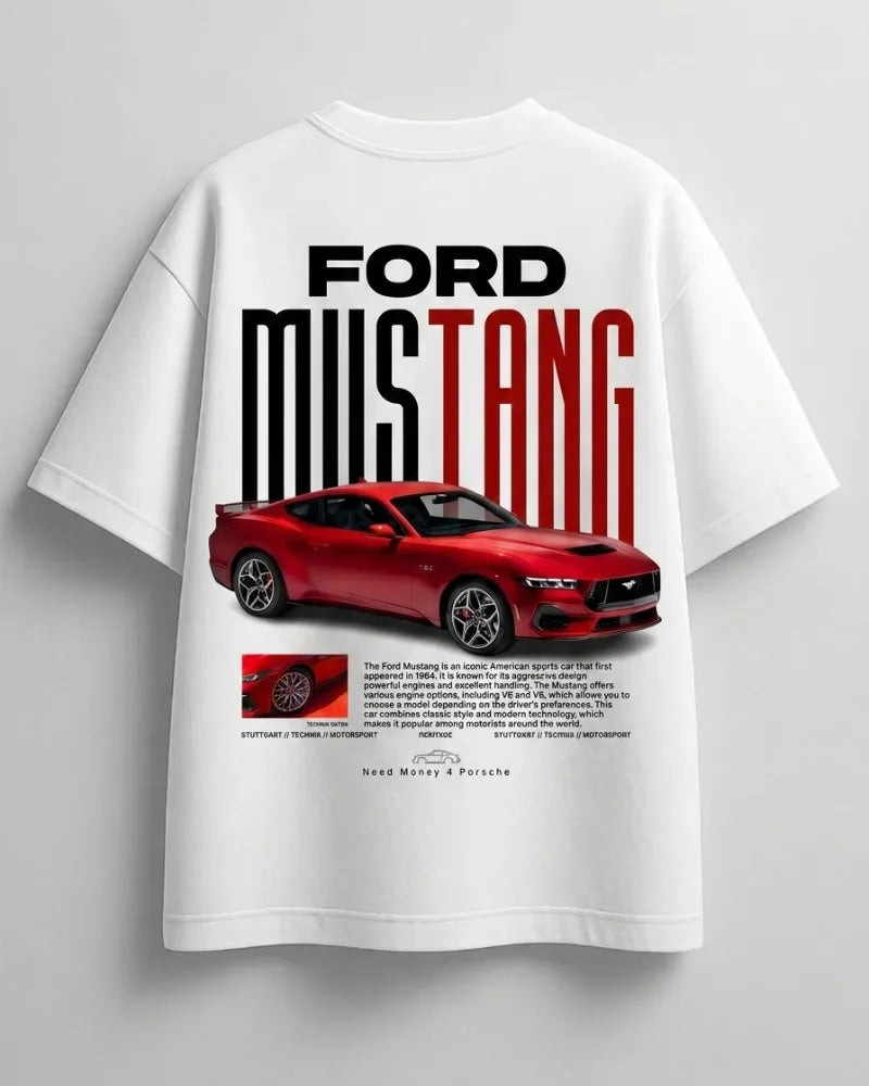 Fashion oversized shirt with Need Money for Mustang design