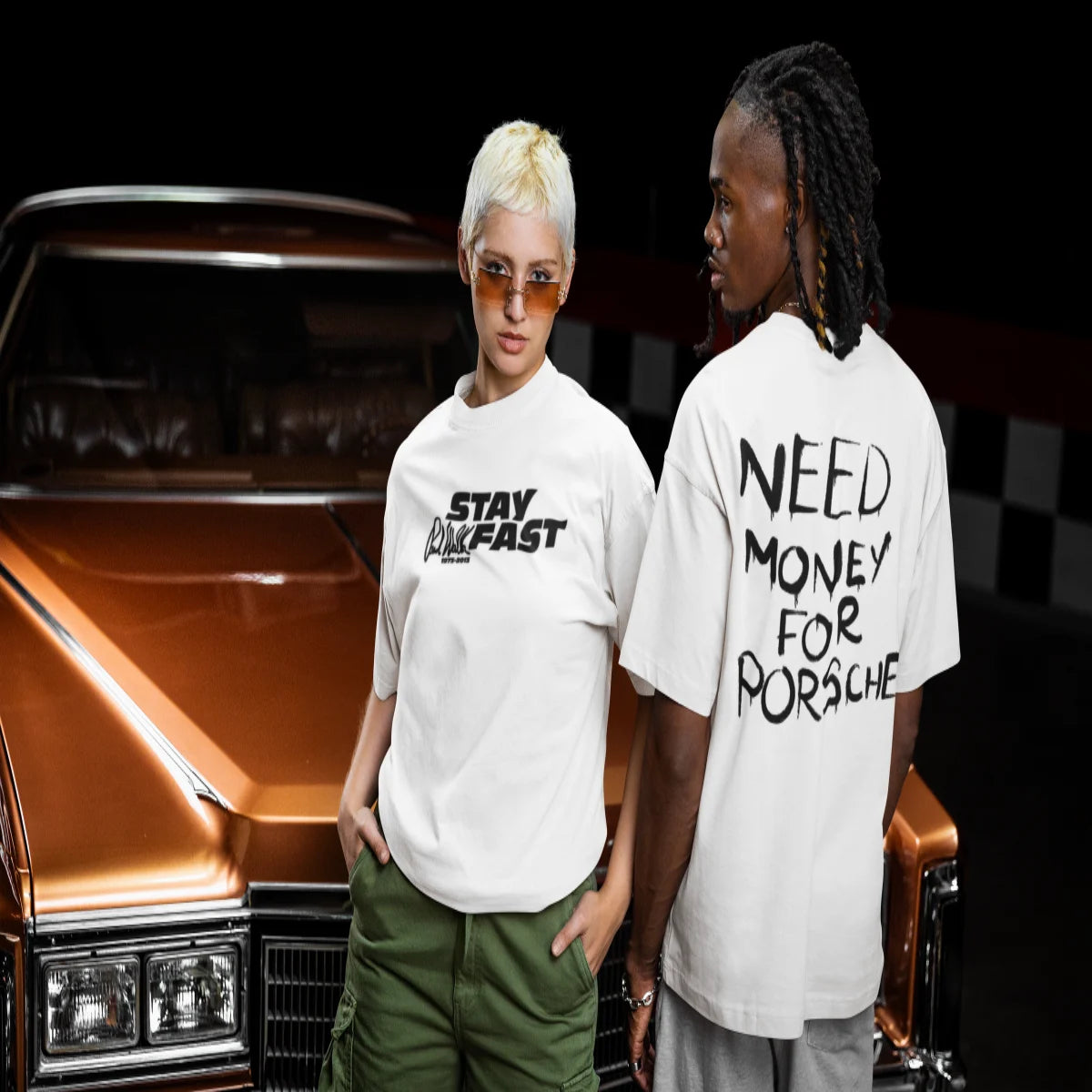 Need Money For Porsche Classic Logo T-Shirt fabric detail