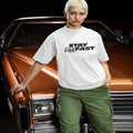 Model wearing Need Money For Porsche Classic Logo T-Shirt