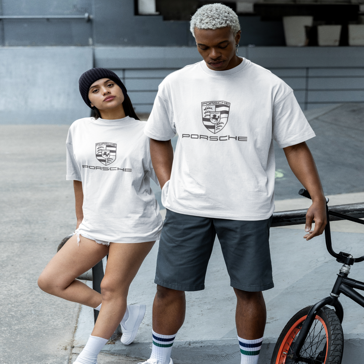 Need Money For Porsche Classic Minimal Oversized T-Shirt fabric texture