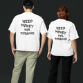 Need Money For Porsche Classic Minimal Oversized T-Shirt logo close up