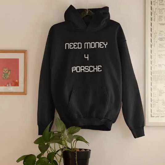 Premium Need Money Street Icon hoodie with comfortable fit kangaroo pocket and adjustable drawstring hood