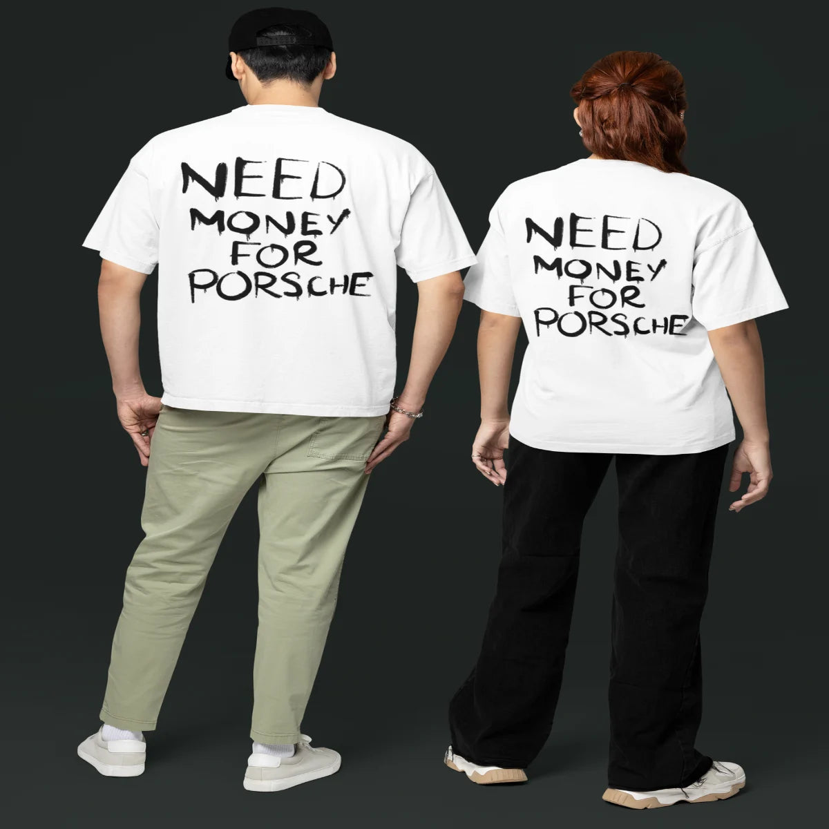 Need Money For Porsche Classic Logo T-Shirt back side