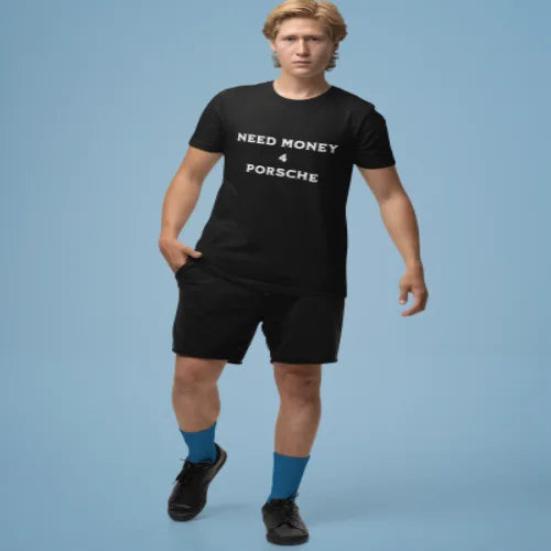 black Need Money Classic Hustler Text T-Shirt modern street fashion