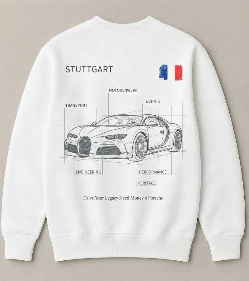 Save Money for Bugatti white oversized sweatshirt for men