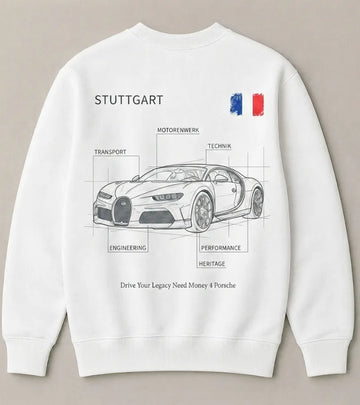 Save Money for Bugatti white oversized sweatshirt for men