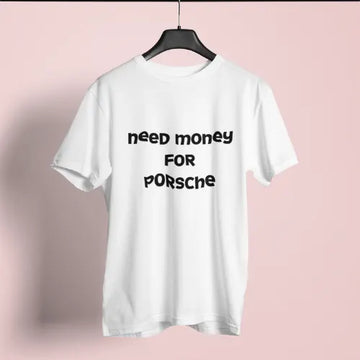 Minimalist design Need Money Midnight Black logo graphic t-shirt