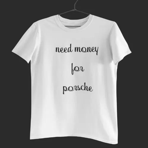 Trendy style Need Money Clean Black logo graphic t-shirt