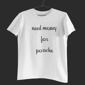 Trendy style Need Money Clean Black logo graphic t-shirt