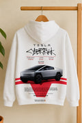 Tesla dream garage white oversized hoodie