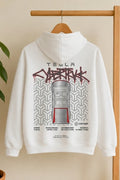 Modern Tesla graphic white hoodie
