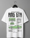 Fashionable Mercedes-themed white graphic t-shirt
