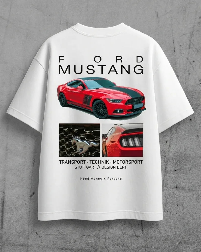 Streetwear graphic t-shirt for Mustang fans