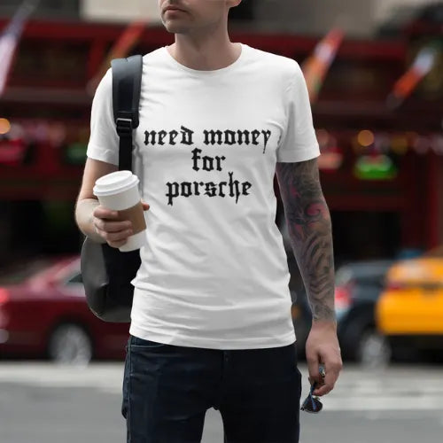Minimalist design Need Money Dream Text logo graphic t-shirt
