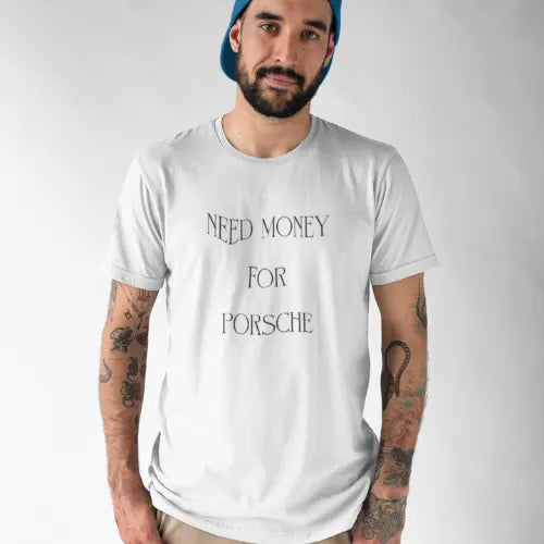 Minimalist design Need Money Identity logo graphic t-shirt